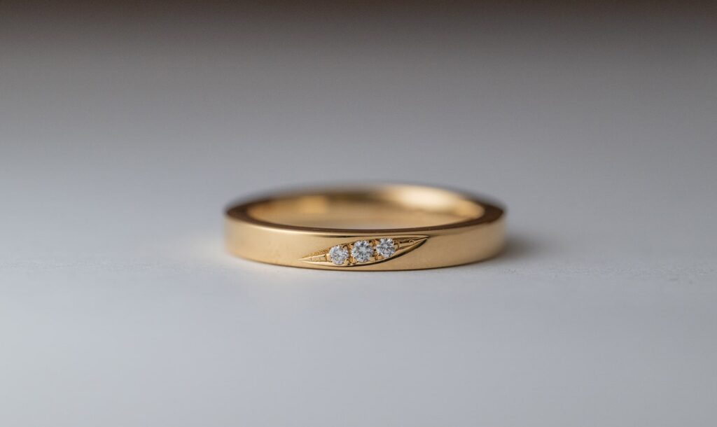 K18遺骨リング（ダイヤモンド付き）